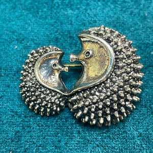 Cute Hedgehog Brooch- Mama and Baby